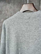 Long-Sleeve Knit Sweater with Button Detail