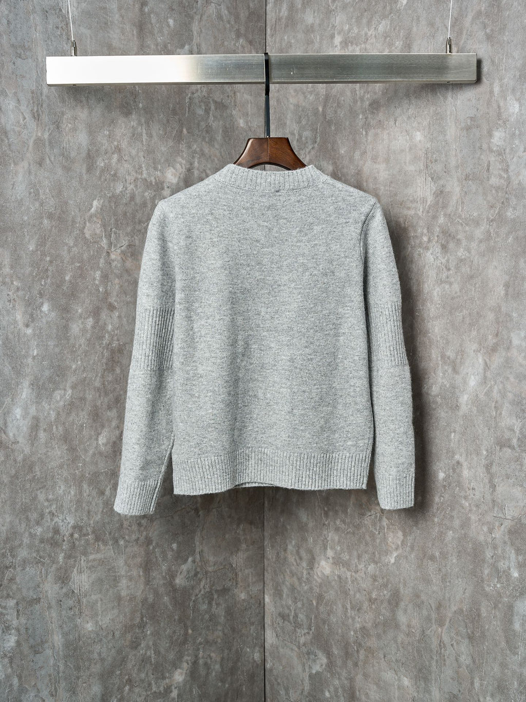 Long-Sleeve Knit Sweater with Button Detail