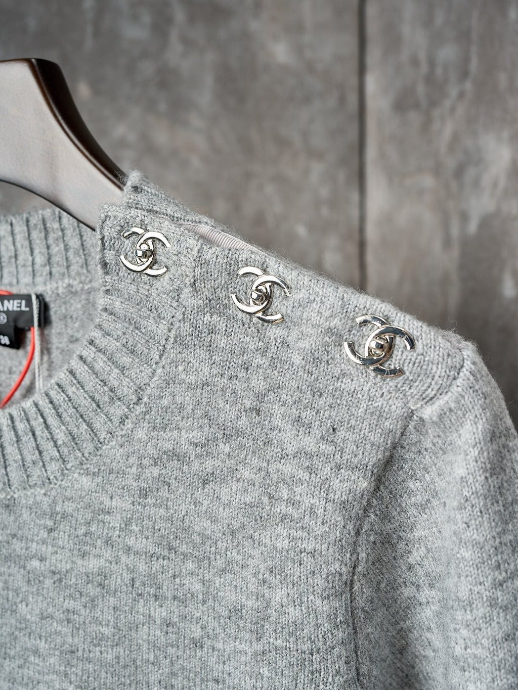 Long-Sleeve Knit Sweater with Button Detail