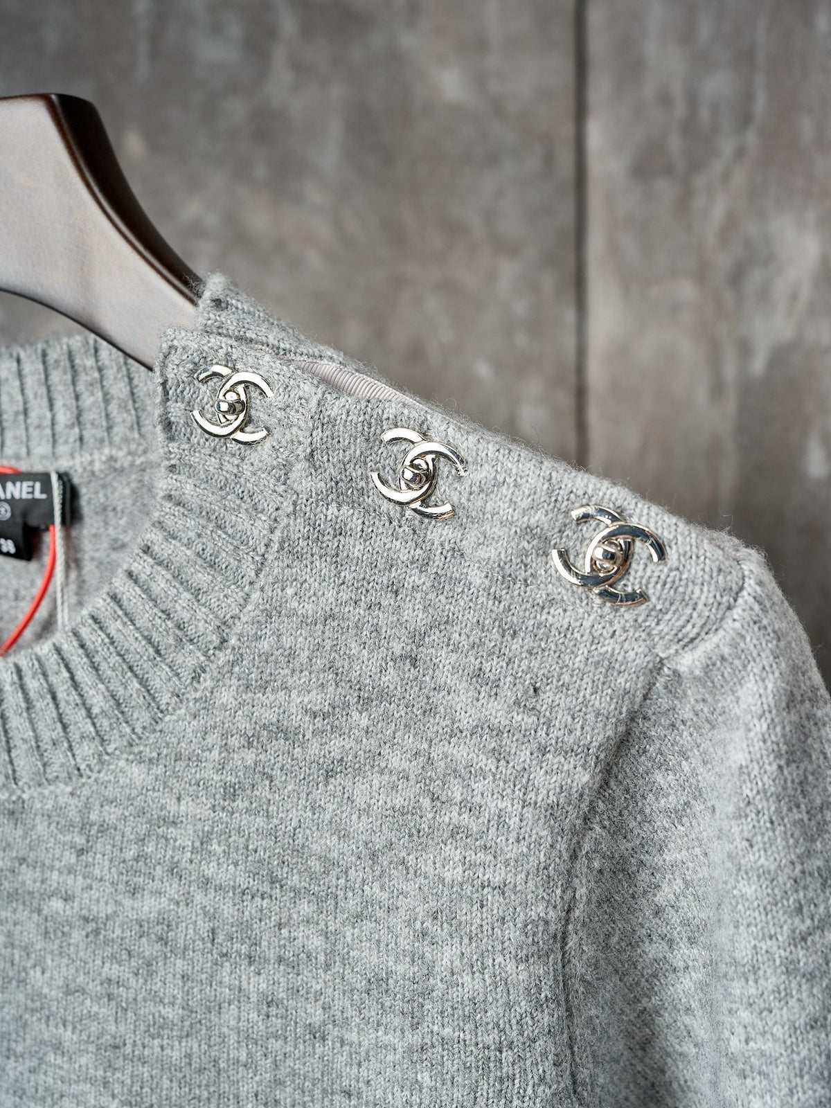 Long-Sleeve Knit Sweater with Button Detail