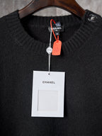 Long-Sleeve Knit Sweater with Button Detail