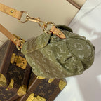 Vintage Denim Shoulder Bag Green