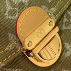Vintage Denim Shoulder Bag Green
