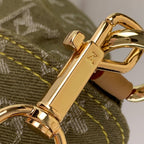Vintage Denim Shoulder Bag Green