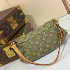 Vintage Denim Shoulder Bag Green