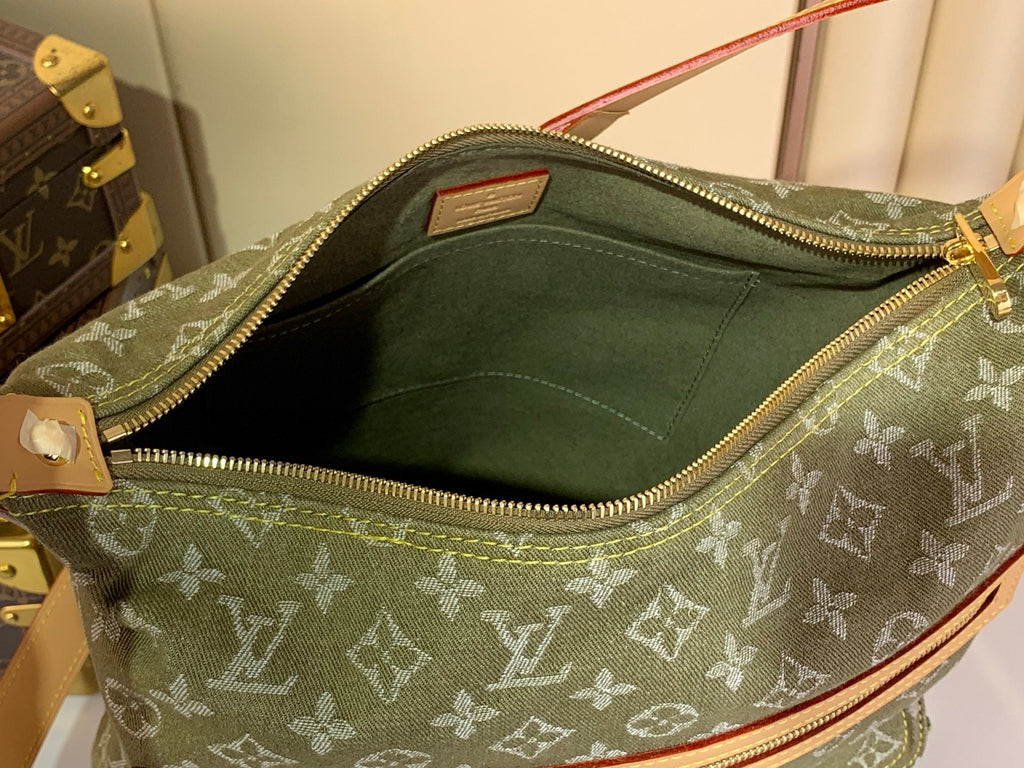 Vintage Denim Crossbody Bag Green