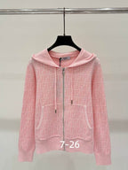 Mosaic Patterned Zip-Up Hoodie