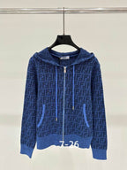 Mosaic Patterned Zip-Up Hoodie