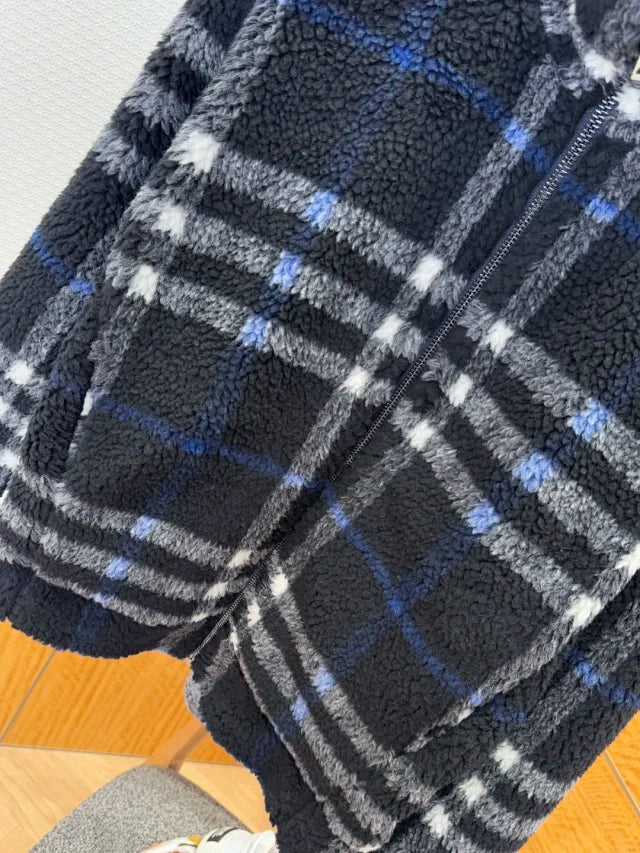 Plaid Shearling Jacket