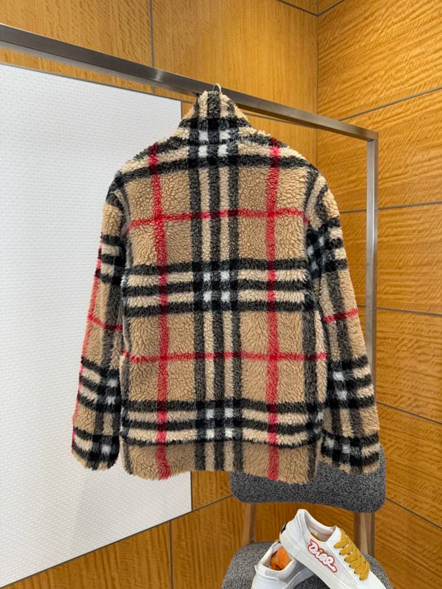 Plaid Shearling Jacket