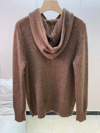 Brown Casual Bear Knit Hoodie