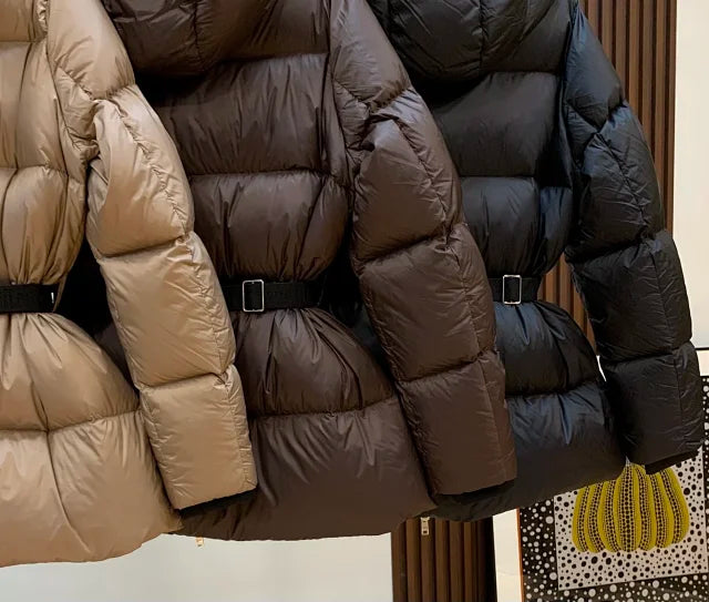 Belted Hooded Puffer Jacket