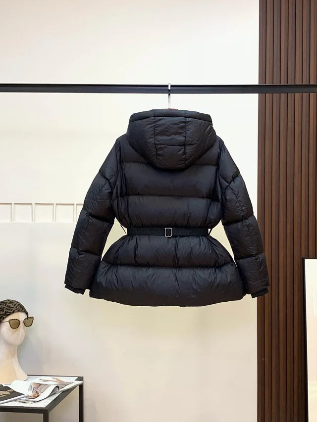 Belted Hooded Puffer Jacket