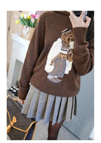 Brown Casual Bear Knit Hoodie