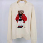 Cream Winter Bear Knit Sweater