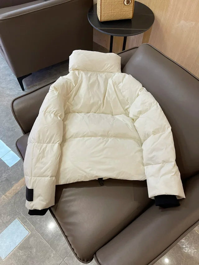 Puffer Jacket with Check Collar