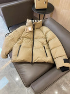 Puffer Jacket with Check Collar