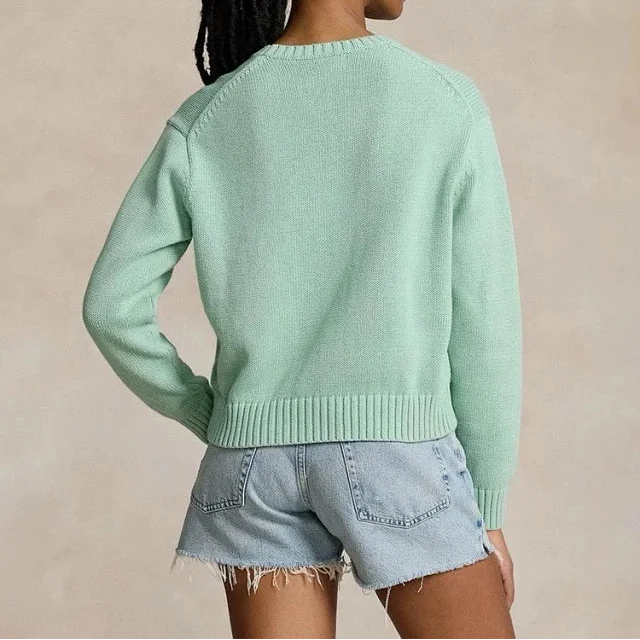 Mint Golf Bear Sweater