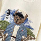 Cream Coastal Bear Knit Sweater