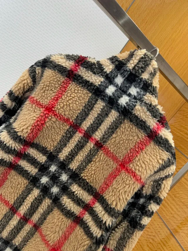 Plaid Shearling Jacket