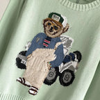 Mint Golf Bear Sweater