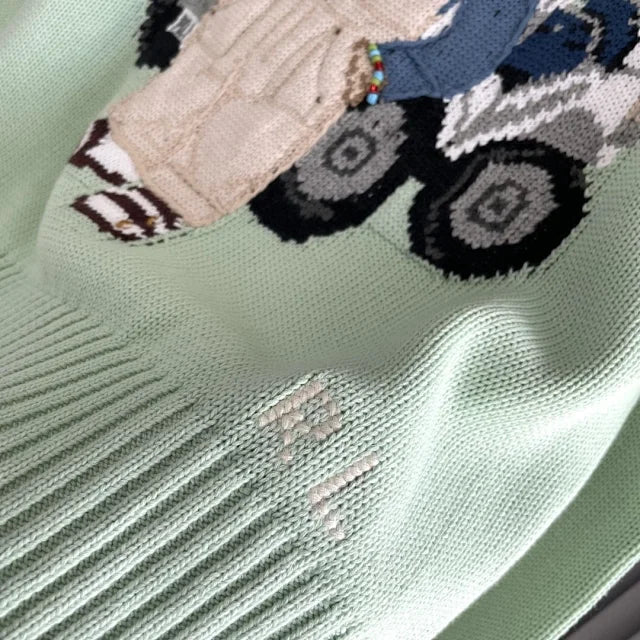 Mint Golf Bear Sweater