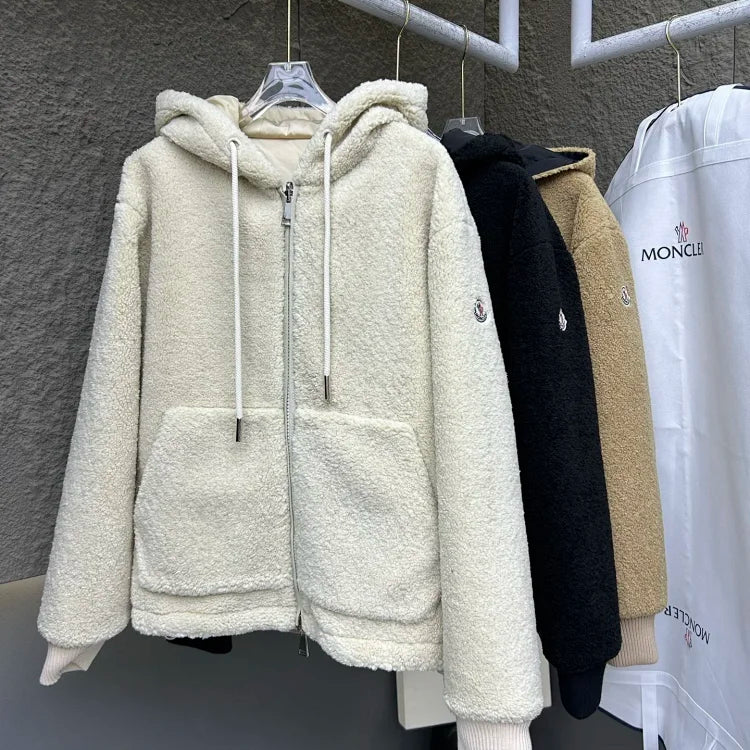 Teddy Fleece Zip Hoodie Jacket