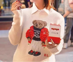 Cream Winter Bear Knit Sweater