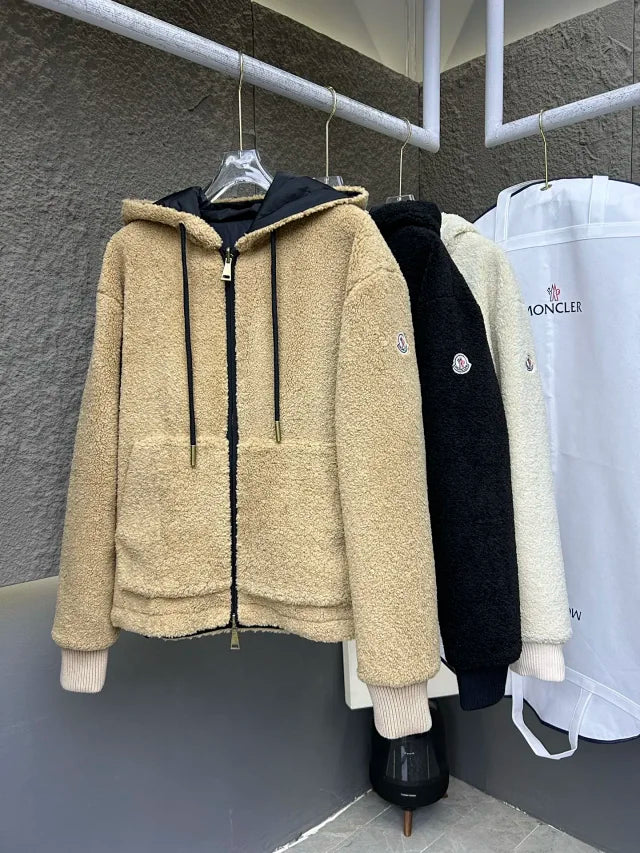 Teddy Fleece Zip Hoodie Jacket