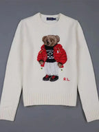 Cream Winter Bear Knit Sweater