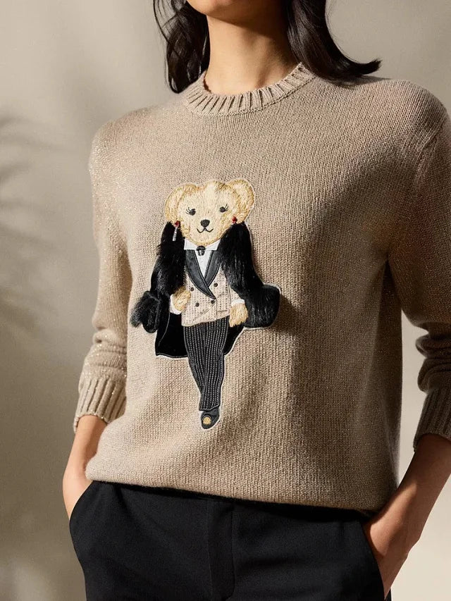 Tuxedo Bear Knit Sweater