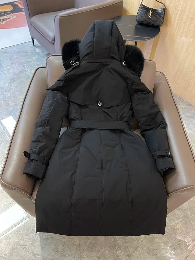 Cross-Collar Fur Jacket