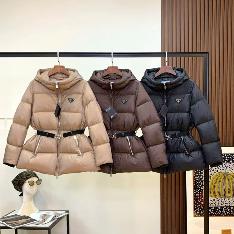 Belted Hooded Puffer Jacket