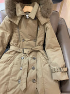 Cross-Collar Fur Jacket