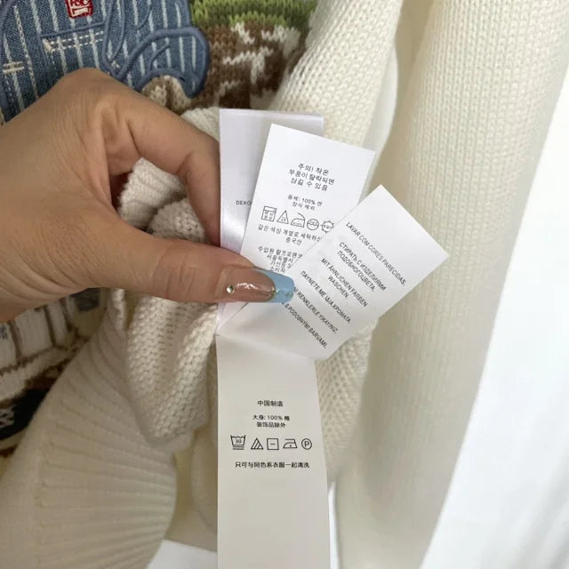 Cream Coastal Bear Knit Sweater