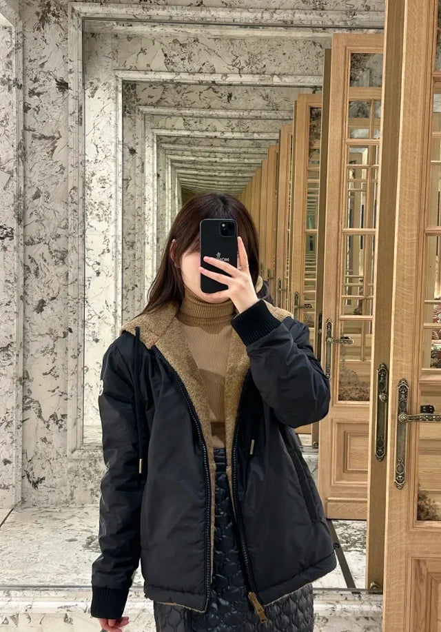Teddy Fleece Zip Hoodie Jacket