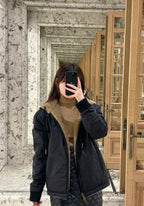 Teddy Fleece Zip Hoodie Jacket