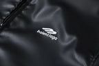 Matte Leather Bomber Jacket