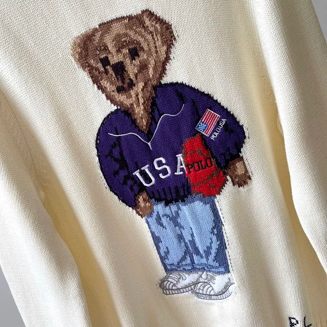 Cream USA Bear Knit Sweater