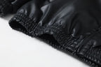 Matte Leather Bomber Jacket