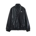 Matte Leather Bomber Jacket
