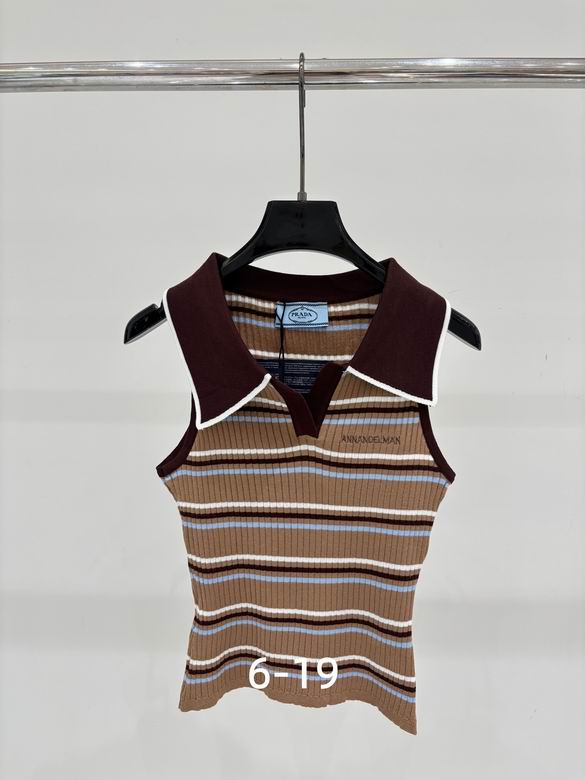 Sienna Striped Sleeveless Polo Top