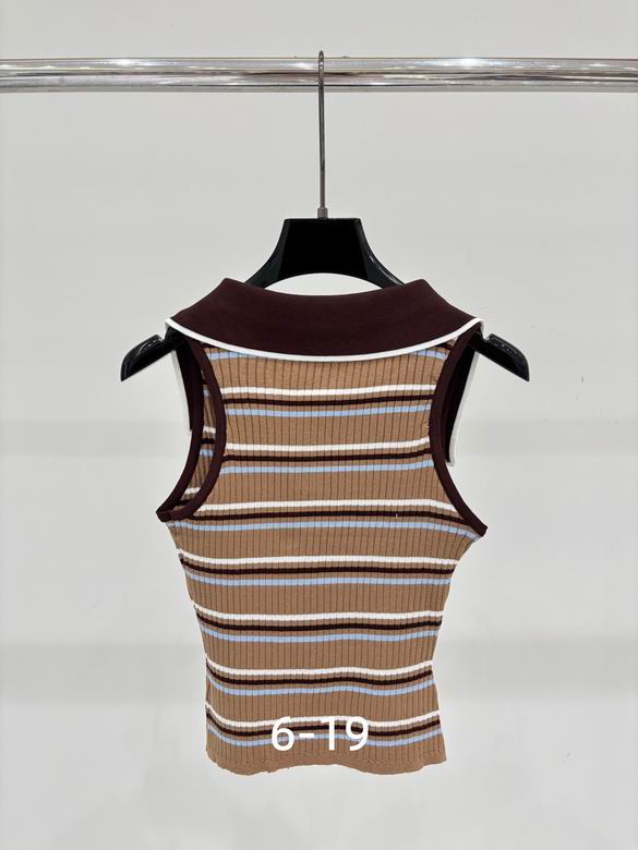 Sienna Striped Sleeveless Polo Top