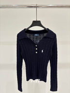 Whitney Cable-Knit Collared Top