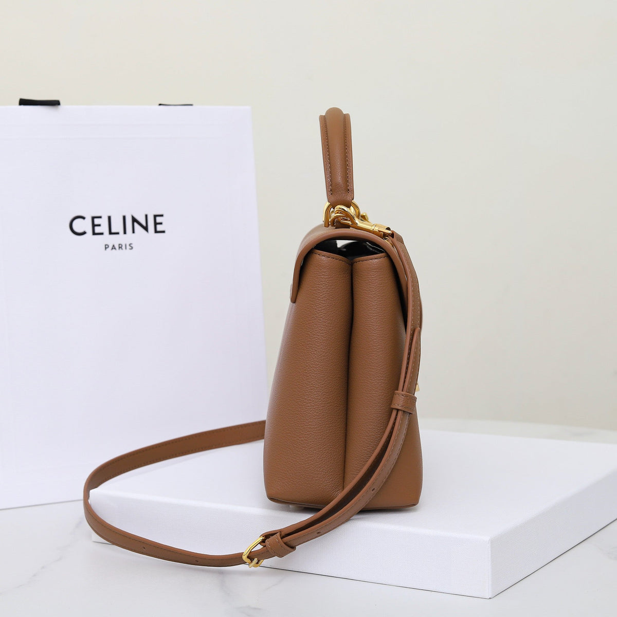 Classic Leather Top Handle Bag