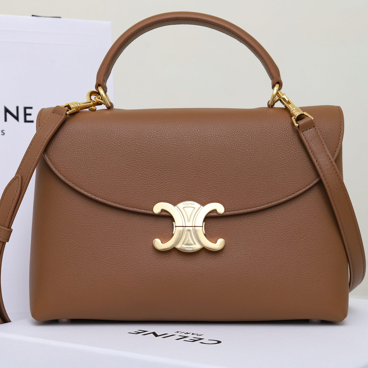 Classic Leather Top Handle Bag