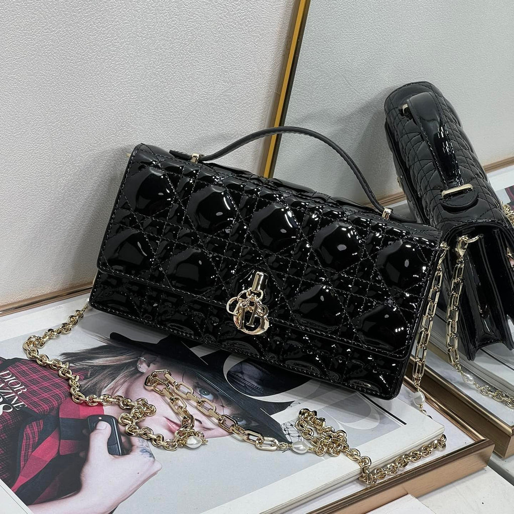 Glossy Quilted Patent Bag