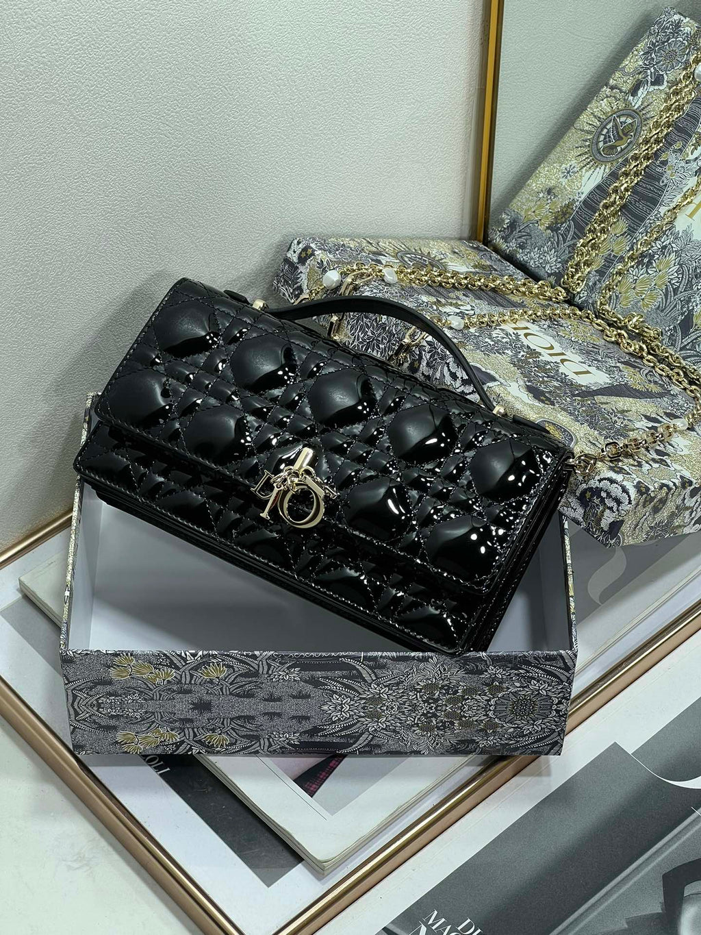 Glossy Quilted Patent Bag