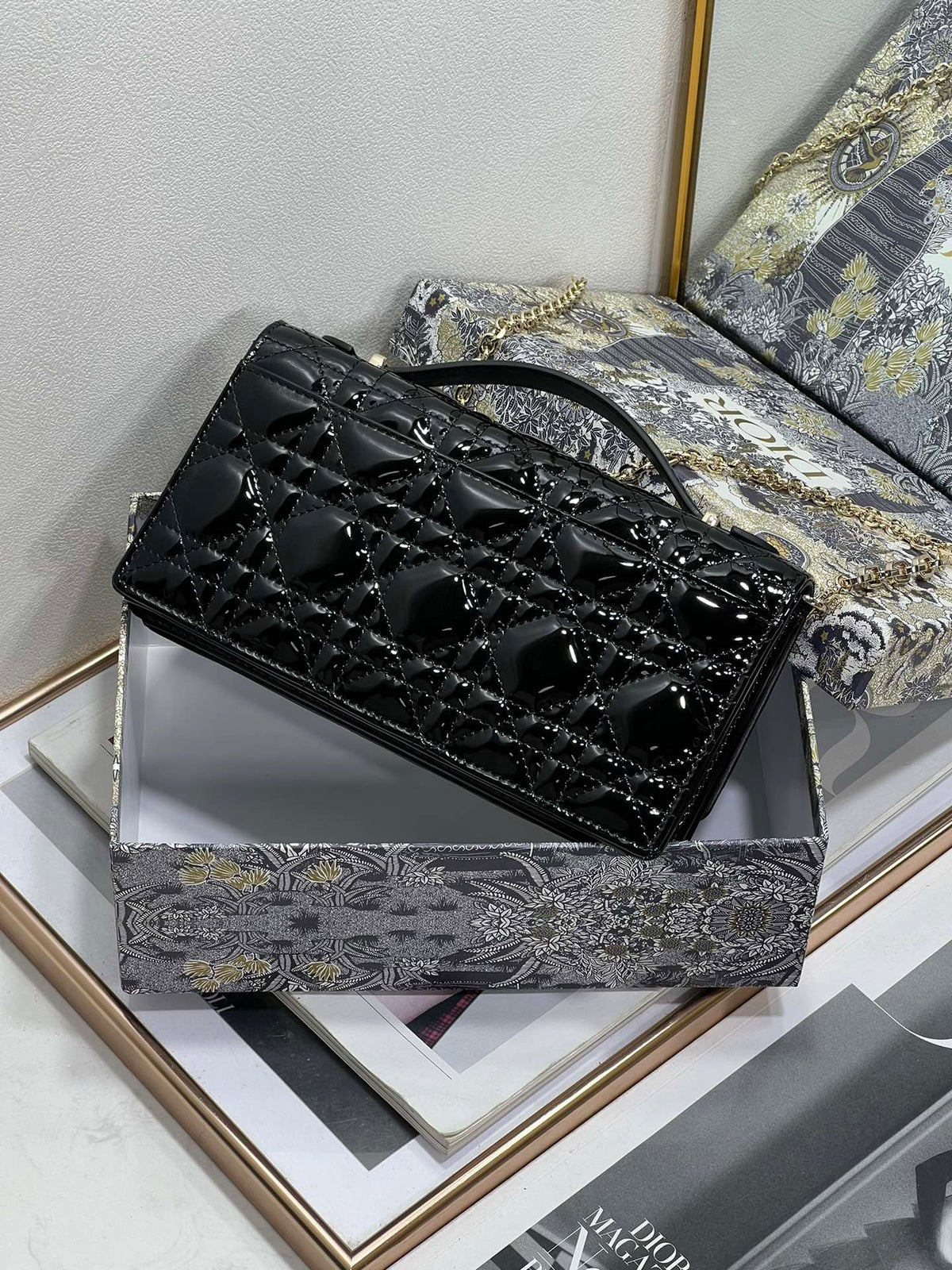 Glossy Quilted Patent Bag