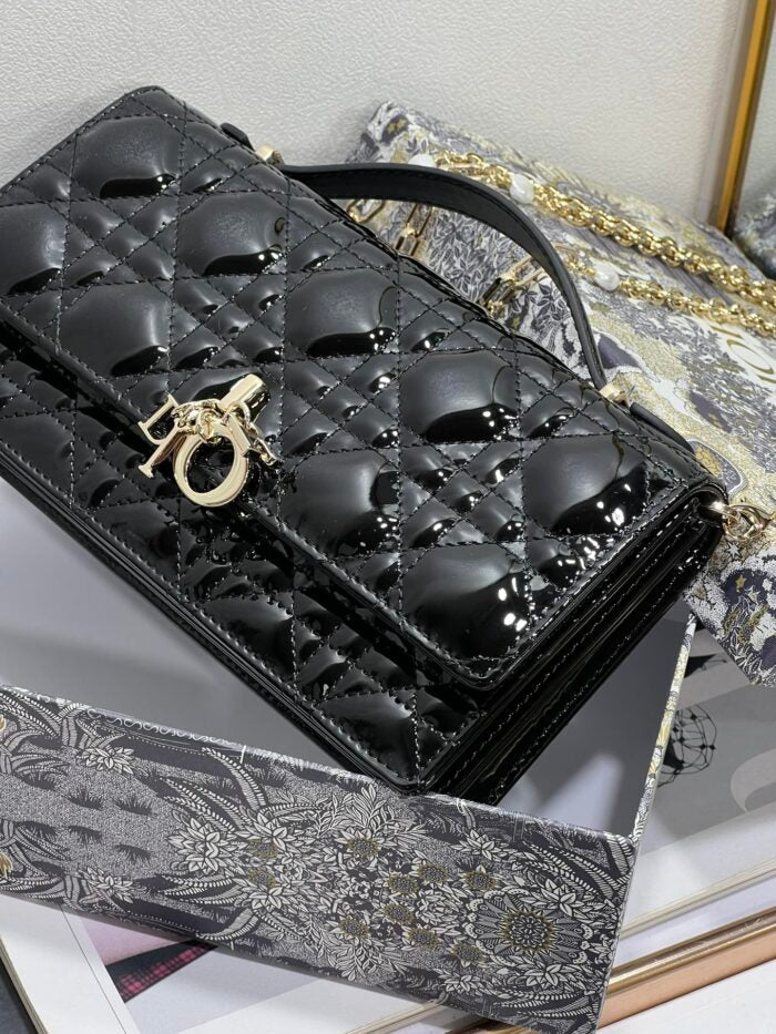 Glossy Quilted Patent Bag